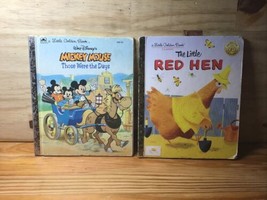 A Little Golden Book Walt Disney&#39;s Mickey Mouse Those Were The Days &amp; Red Hen - £7.42 GBP