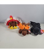 Ty Beanie Baby Lot Black Panther, Gobbles The Turkey, Chocolate The Moose - £12.86 GBP