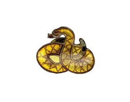 Gold Rattlesnake Pin Rattle Snake Enamel Lapel Hat Tac VTG NOS - $4.89