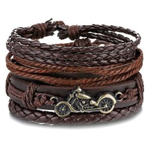 IFMIA Vintage Boho Brown Adjustable Multilayer Leather Bracelet Set For Women Ma - £11.61 GBP