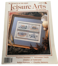 Leisure Arts Craft Magazine Cross Stitch Pattern House Halloween Treats ... - $2.99