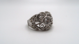 Vintage White Gold Plated Ornate Ring Size 9 - £17.01 GBP