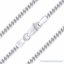 3.5mm Miami Cuban Curb Link Italy .925 Sterling Silver w/ Rhodium Chain Necklace - £47.66 GBP+
