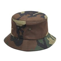 NWOT WOODLAND BDU PATTERN SUN BUCKET HAT WITHOUT CHIN STRAP - $17.39