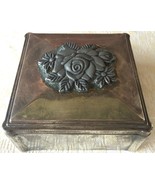 Vintage Silver-Plated Embossed Jewelry /Trinket Box (8172), Made in Japan - £13.18 GBP