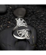  Sterling Silver Stylized Lotus Blossom Adjustable Ring - $65.72