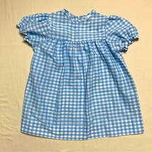 Dorothy Wizard of Oz Halloween Costume Girl’s 4T Gingham Blue Dress Top Blouse - £6.97 GBP
