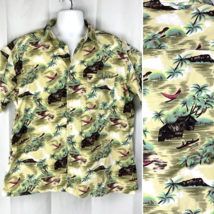 Tropical Palms Canoes Retro Inspired Hawaiian Shirt sz XL / 2XL Fit 54x2... - $26.93