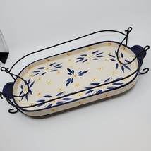 Temp-Tations By Tara Old World Serving Tray Platter with metal rack  - £18.04 GBP