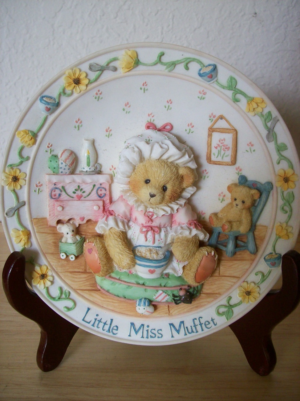 Primary image for 1995 Cherished Teddies Little Miss Muffet Nursery Plate 