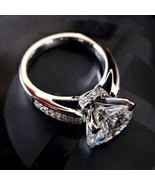 3.50Ct Round Natural Moissanite Engagement Wedding Ring 14k White Gold P... - £224.21 GBP