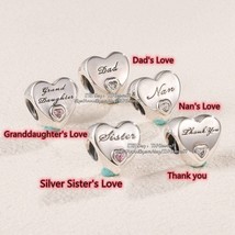  Nan&#39;s Love/ Granddaughter&#39;s Love / Sister&#39;s Love / Dad&#39;s Love / Thank You Charm - £13.14 GBP