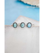 Anello Larimar argento 925 e anello per collina per una buona riflessione - $48.71