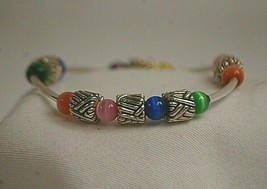 Classic Style Costume Jewelry Multi Color Beaded Stretch Bracelet - £9.61 GBP