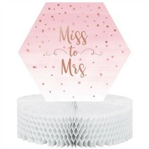 Rose and Gold All Day Miss to Mrs Honeycomb Centerpiece Bridal Shower Decor - £15.85 GBP