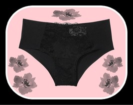 XL  Black Posey Floral Insert Lace NO SHOW Smooth Victorias Secret Cheeky Pantie - £9.83 GBP
