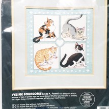 Feline Foursome Counted Cross Stitch Pattern and some floss Dimensions 1991 - £10.89 GBP