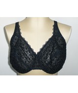Playtex 7520 Black Embroidered Lace Underwire Bra Size 42DD - £13.58 GBP