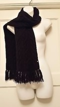 BLACK SCARF Knitted, GAP cable knit pattern 62&quot;long 5&quot;wide and gorgeous ... - $13.99