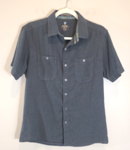 Kuhl Men&#39;s Skorpio Solid S/S Shirt Linen Blend Carbon Sz Small Shirt - £14.90 GBP