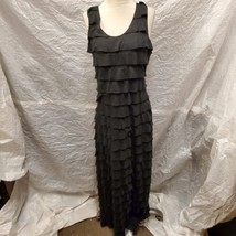 Women&#39;s Long Black Ruffle Dress - £35.02 GBP