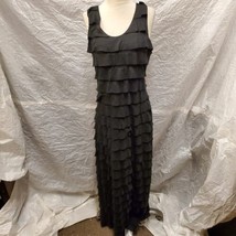 Women&#39;s Long Black Ruffle Dress - £34.90 GBP