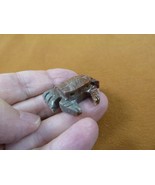 (Y-CRA-9) little gray red Crab SOAPSTONE stone figurine Pachygrapsus lov... - $8.99