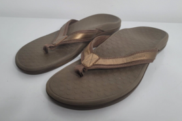 Vionic Tide Metallic Bronze Orthopedic Flip Flops Sandals Womens 9 Brown - £14.83 GBP