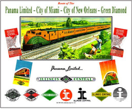 Illinois Central Railroad Sign ///// Train - $28.49