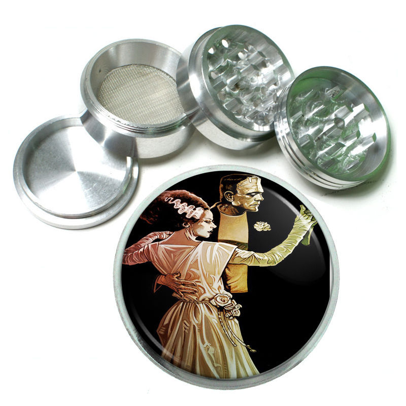 Vintage Monsters D9 Themed Aluminum Herb Grinder 63mm 4 Piece Hand Mueller - $16.78