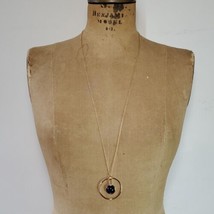 14th &amp; Union Necklace 33-35&quot; NWT Blue Cats Eye Gold Tone Nickel Free Nordstrom - £14.08 GBP