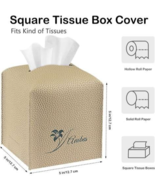 Tissue Box Cover PU Leather Tissue Holder Square Facial Tissue Case Faci... - €8,59 EUR