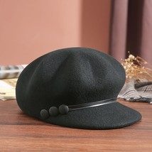 FS Elegant  Beret Hats For Women Autumn Winter Retro Versatile Warmth Felt Fedor - $85.00