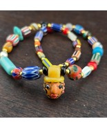 Hermoso collar de cuentas de vidrio chevron mezcla de cuentas cara hecho... - €25,67 EUR