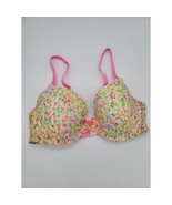 Victoria&#39;s Secret Demi Bra 34D Womens Padded Underwired Pink Multicolor ... - £12.36 GBP