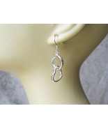 Sterling Silver Plated Fish Hook Round and Heart Charm Earrings - £6.76 GBP