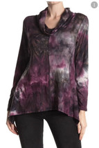 New Forgotten Grace Women’s PurpleTie Dye Cowl Neck Long Sleeve Pullover... - £17.60 GBP