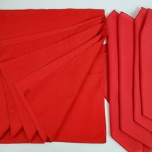 Vintage RED Estate Dinner Napkins Six (17x17&quot;) &amp; Four (14x14&quot;) Cotton Blend - $15.15