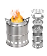 Lixada 3-in-1 Stainless Steel Camping Wood &amp; Alcohol Stove - $48.99