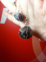 Handmade Pendulum with 2mm S925 Sterling Silver Chain and wire wrapped Raw Garne - £31.97 GBP