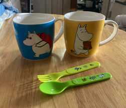 New Moomin Valley Characters x KFC 13.5cm x 3cm Green Fork &amp; Spoon Cutlery Set - £5.61 GBP