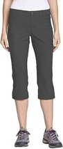 Eddie Bauer Rainier Capri Pants Dark Smoke Gray Stretch Pockets Womens Size 8 - £19.39 GBP
