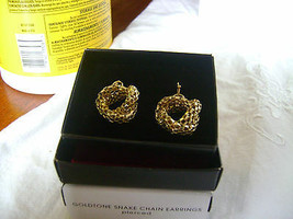 Avon Goldtone Snake Chain Hook Earrings (Pierced)  New In Box - £11.15 GBP