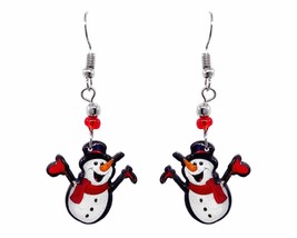 Frosty Snowman Christmas Themed Graphic Dangle Earrings - Womens Fashion... - £11.76 GBP