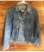 Vintage Levi&#39;s Denim Jacket Mens 44 Trucker Red Tag 80s 70506-0216 - $1,334.45 MXN