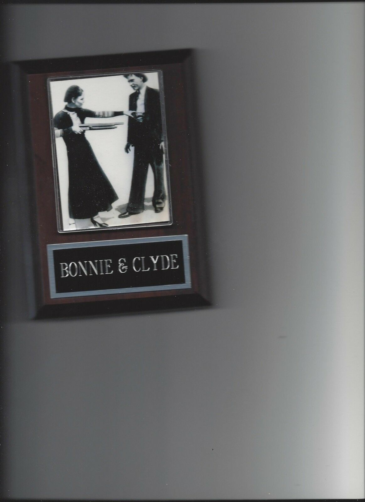 Primary image for BONNIE & CLYDE PLAQUE BANK ROBBERS CRIME PHOTO PLAQUE