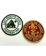 Boy Scout BSA (2) Patches Footsteps Of The Founder &amp; Last Frontier Campo... - €5,04 EUR