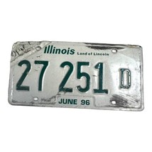 Vintage Illinois license plate June 1996 #27 251 D Land Of Lincoln Man C... - $23.36