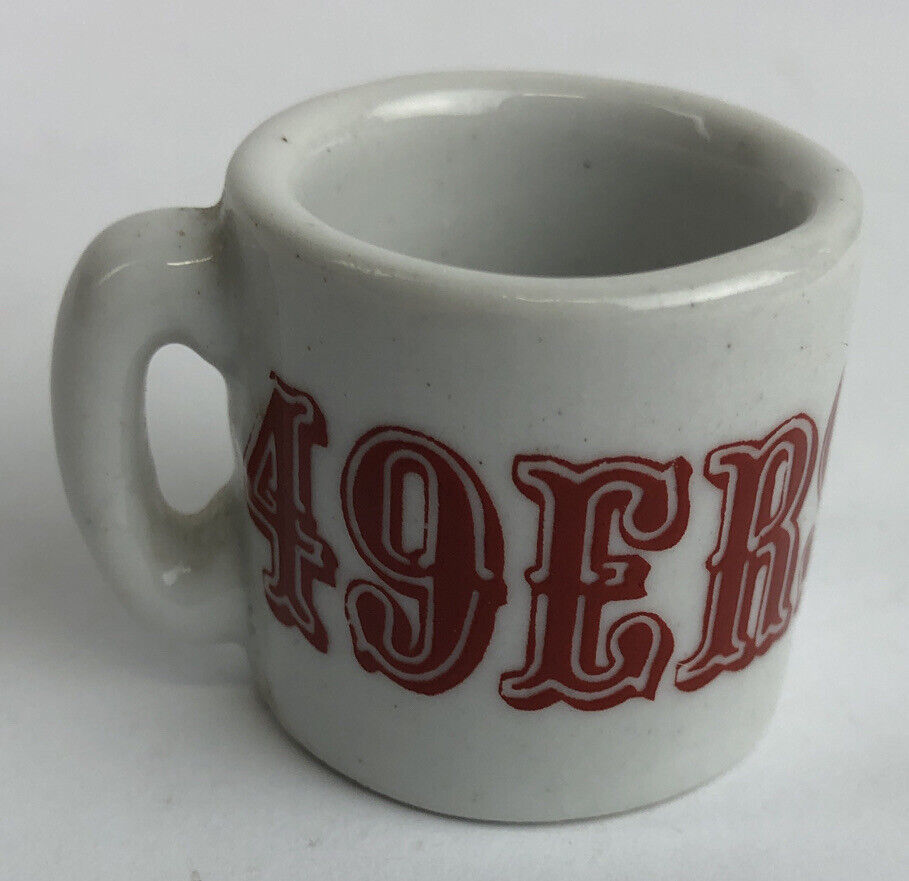 Vintage NFL Mini Coffee Cup Mug San Francisco 49ers  1.25" Collectible Miniature - £10.40 GBP
