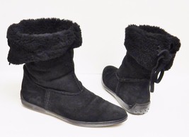 Tod&#39;s Ankle Boots Booties Shoes Moccasins Suede Leather Faux Fur Black W... - £30.62 GBP